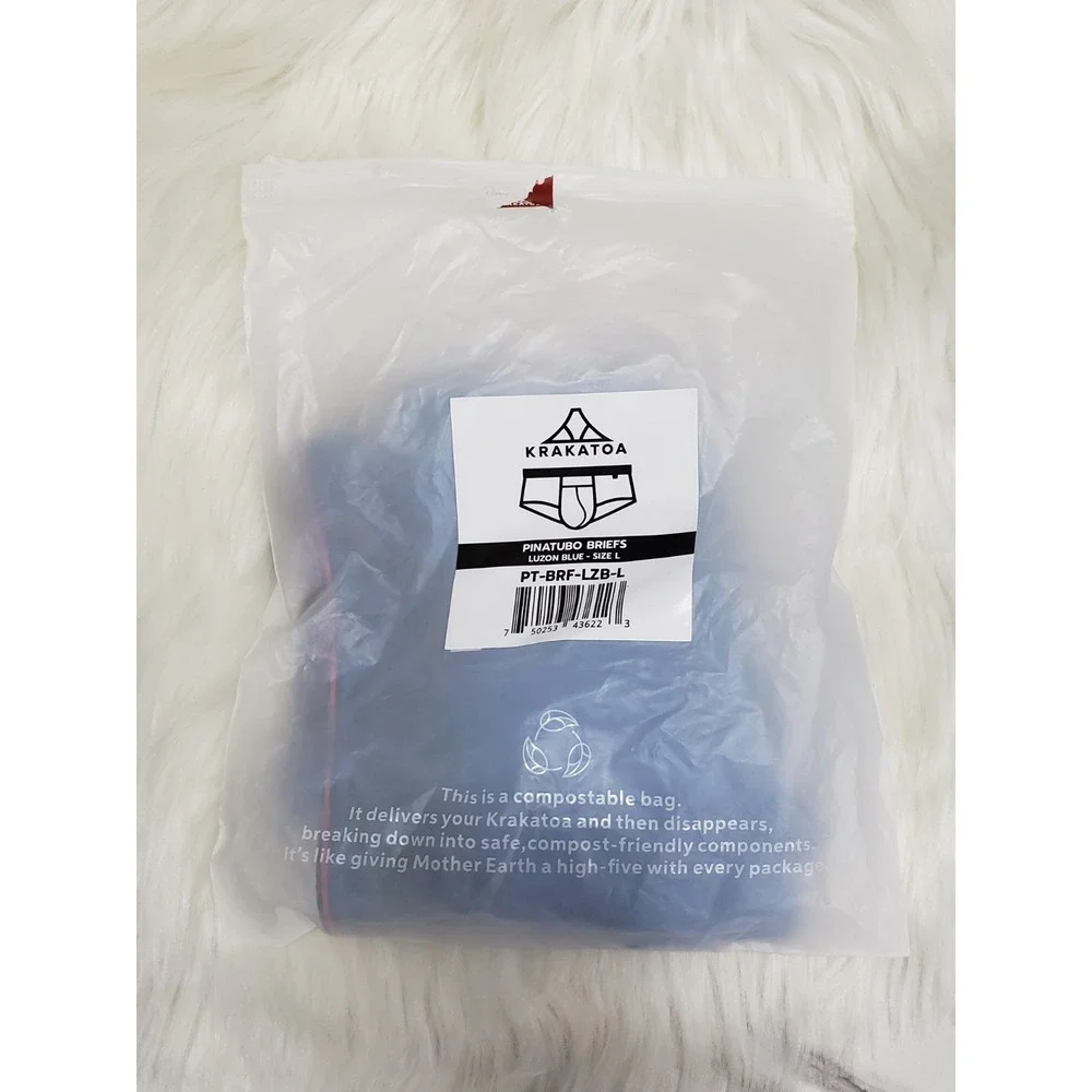 NEW LARGE Krakatoa Men's Briefs PINATUBO LUZON BLUE